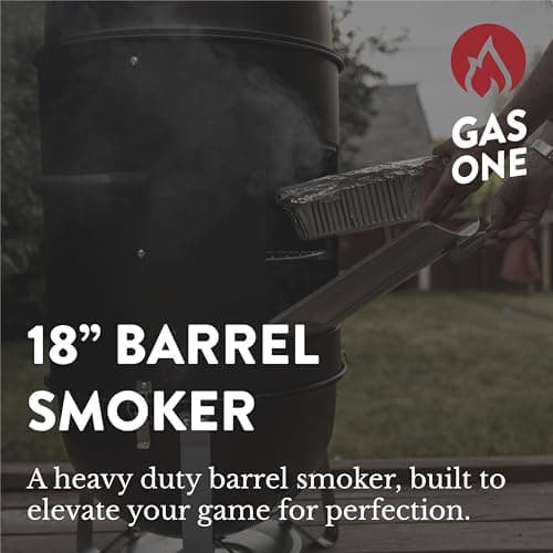 GasOne CSM-18 Vertical Smoker – 18 Inch Heavy Duty Charcoal Smoker – Multipurpose Charcoal BBQ Grill Smoker for Outdoor – Easy Assembly, 1 Access Door Grill with Smoker