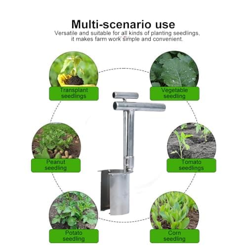 Garden Barrel Transplanter, 2025 New Plant and Fruit Tree Seedling Transplanter, Stainless Bulb Planter Tool for Transplanting, Planting, Hand Seedling Transplanter Garden Digging Tool (1 PCS)