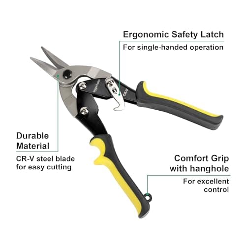 Amazon Basics 3-Piece Aviation Snip Set - Left, Right and Straight Cut