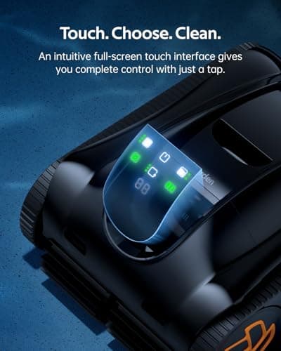 Pool Cleaner K60, 6H Runtime Cordless Robotic Pool Vacuum, Touch Screen, Smart Navigation, Cleans Floor, Walls, Waterline, Ideal for Above & In-Ground Pools, Self-Parking