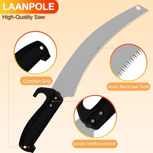 26FT Pole Saw, Telescoping Tree Trimmer with 5-20FT Extension Pole, Manual Branches Pruner for Backyard