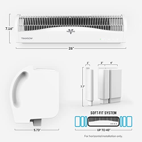 Vornado TRANSOM Window Fan with 4 Speeds, Remote Control, Reversible Exhaust Mode, Weather Resistant Case, Whole Room, Ice White