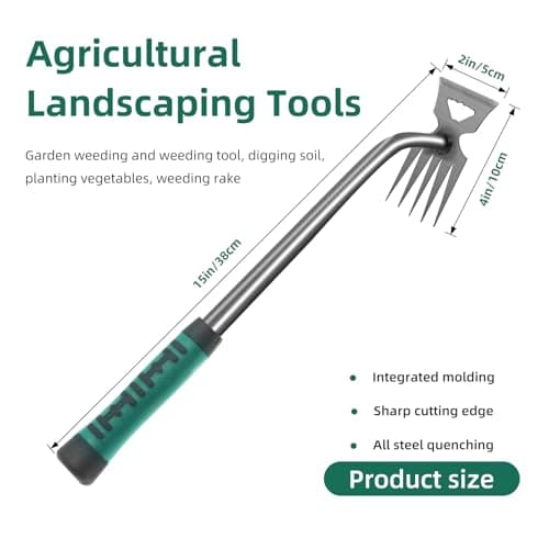 Weed Puller Tool, Gardening Hand Weeder Tool, 5 Teeth Manganese Steel Forged Hand Pulling Weeder, New Weeding Artifact Uprooting Weeding Tool for Vegetable Gardening Backyard Farm Planting & Weeding