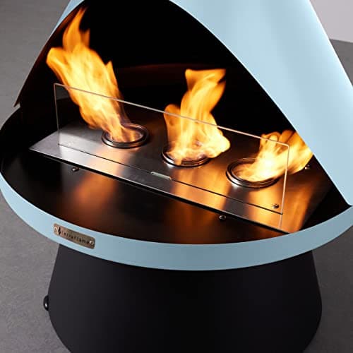 TerraFlame Lloyd Modern Gel Fuel Fireplace | Skyler | Clean Burning and Smoke-Free | Portable and Freestanding | Fireplace for Indoor and Outdoor Use | Electroplated Steel