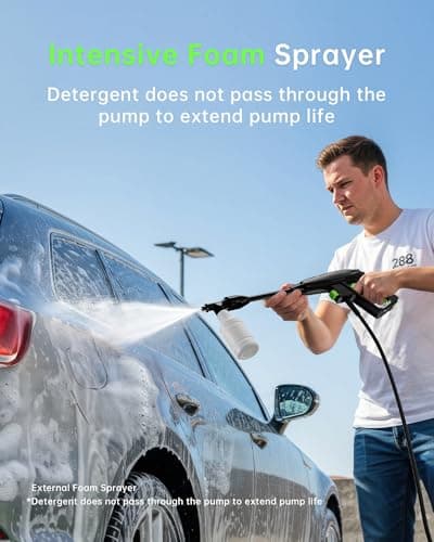 Pressure Washer, 4200PSI 2.6 GPM Power Washer with Foam Cannon 23FT Hose PATOOLIO Electric High Pressure Washer for Fences, Patios, Decks, Patios and Cars Powerwasher