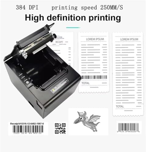 80H 80mm Restaurant Auto cutter wireless Android Thermal Receipt Bill Ticket Printer for Small Business, Compatible with Android/Windows, Not for iOS/iPad/Mac (Bluetooth+LAN/Ethernet+USB)