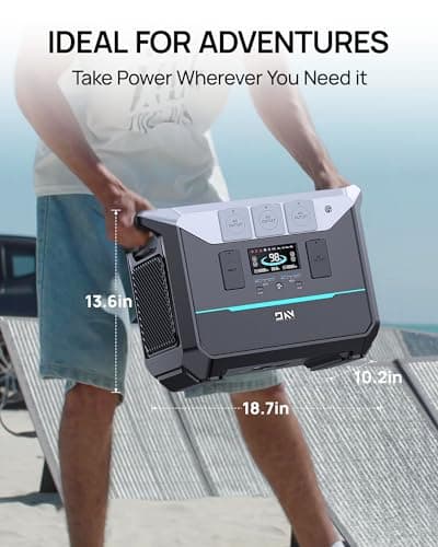 Portable Power Station 2000W, 2073.6Wh LifePO4 Battery Backup Station, 1.8 Hrs Fast Charging Solar Generator,Emergency Power Supply for Camping, Power Outage, Off-grid(Solar Optional)