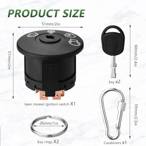 Ignition Switch 4 Position for Craftsman, Husqvarna, AYP, Sears, Poulan Pro Riding Lawn Mower Tractor 193350 532193350