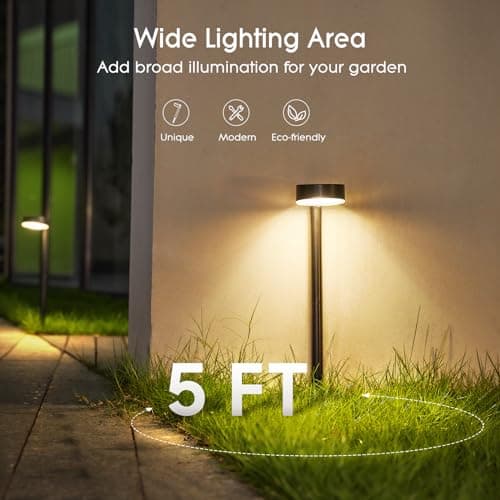 8 Pack Solar Pathway Lights Outdoor, Bright 12 LED Solar Lights Outdoor Waterproof for Yard, Over 12Hrs Long Lighting Solar Powered Garden Lights for Outside Walkway Patio Path Driveway