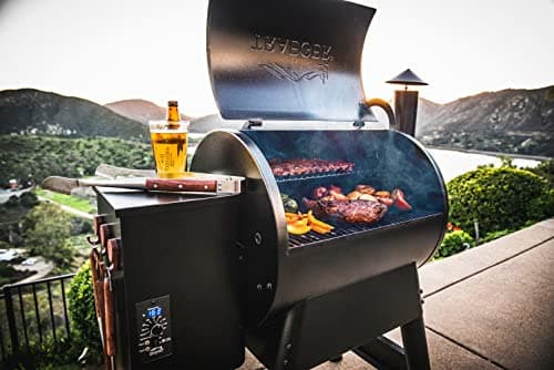 Traeger Grills Pro 22 Wood Pellet Grill & Smoker, Electric Pellet Smoker Grill Combo, 6-in-1 BBQ Versatility, 572 sq. in. Grilling Capacity, Meat Probe, 450 Degree Max Temperature, 18LB Hopper, Bronze