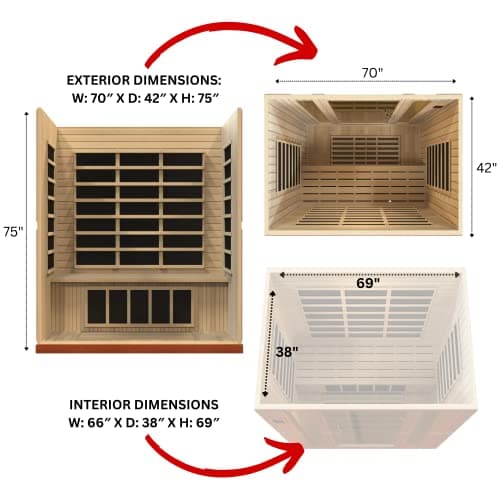 Dynamic Bergamo 4-Person Low EMF Far Infrared Sauna
