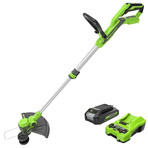 GreenWorks 24V Cordless String Trimmer/Edger (Gen 2), 12" Cutting Width, Ultra-Light 6 lbs Design, Women & Senior-Friendly, 2.0Ah Battery & Charger