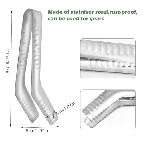 2PCS Seedling Transplant Tongs Stainless Steel Seedling Starters Remove Tongs Seedling Transplanting Tool Seedling Easy Transplanter with Anti-Slip Grasp Tips to Reduce Damage to Roots