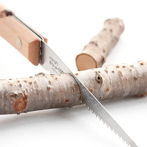 KAKURI Pruning Saw Folding 4" for Garden, Camp, Bushcraft, Japanese Pull Saw Razor Sharp Japanese Steel Blade, Mini Pocket Hand Saw for Tree Branch Cutting, Foldable Wood Handle, Made in JAPAN