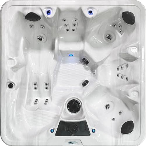 Insight Outdoor Hot Tub, 6 Person Spa, 34-Jet, 73-Port Lounger Acrylic Spas with Ice Bucket by Aqualife by Strong Spas