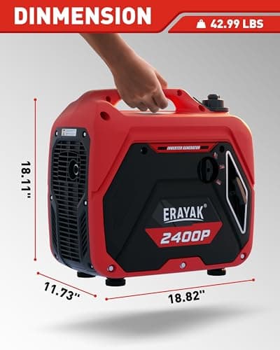 ERAYAK 2400W Portable Inverter Generator for Home Use, Super Quiet Small Generator for Camping Outdoor Emergency Power Backup, Gas Powered Engine, EPA Compliant