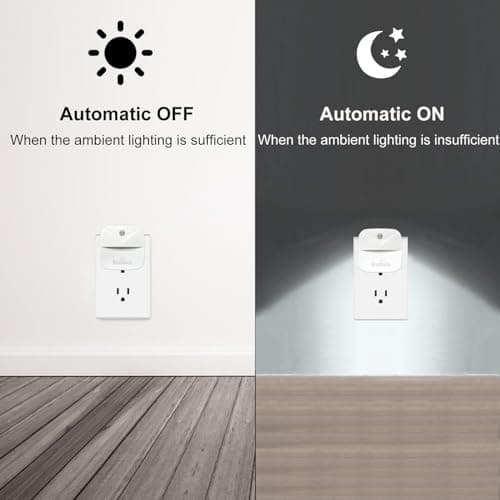 Night Light, LED Night Lights Plug into Wall, Dusk to Dawn Sensing Nightlights, No Glaring Compact Size, Night Light for Kids Navigating in Bathroom, Kitchen, Hallway, 6 Pack, White Light