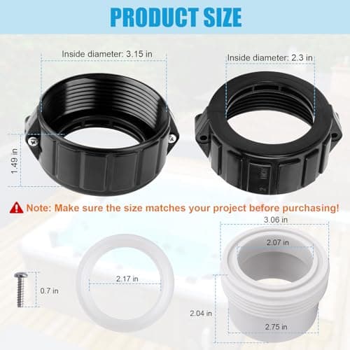 XT Hot Tub Heater Split Nut Union & Heater Tailpiece 2" Heater Adaptor