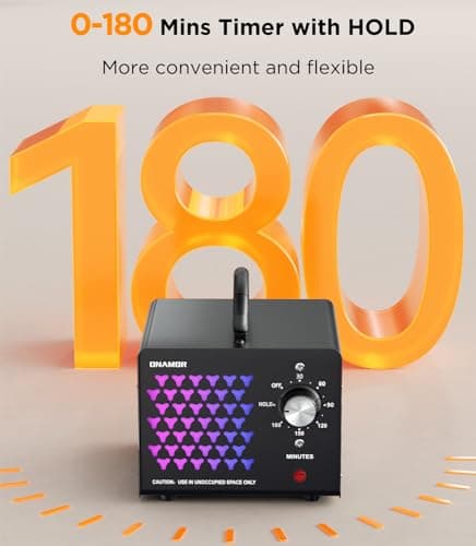 ONAMOR Ozone Generator Odor Eliminator 70000mg, High Capacity Ozone Machine Odor Removal Up to 6000 Sq.Ft, Ionizer Ozonator for Smoke, Car, Basement And Pet Room, Black
