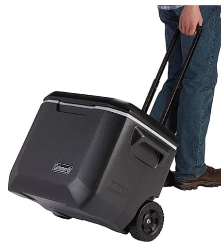Coleman Xtreme 50qt Wheeled Cooler, Extra-Walled Insulation Keeps Ice up to 5 Days, Portable Rolling Hard Chiller