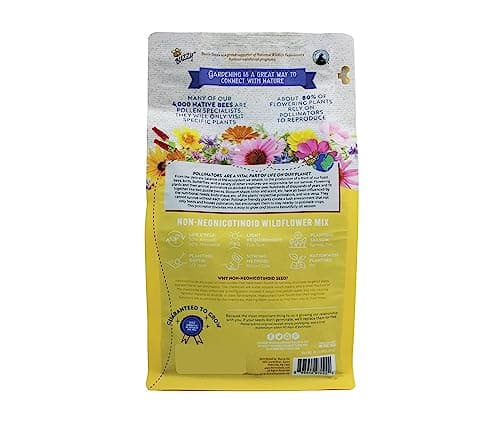 BUZZY Wildflower Pollinator Seed Mix (1lb Bag), 18 Pollinator-Friendly Varieties, Protect The Pollinators & Save The Planet, Coneflower, Sunflower, Calendula, Cosmos, & More, Growth Guaranteed