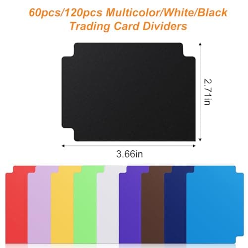 60 Pieces Trading Card Dividers Black Playing Card Separators Playing Board Game TCG Dividers Card Gathering Storage Organizer, Card Divider Fit for MTG PKM Yugioh Commander 2.71 x 3.8 Inches