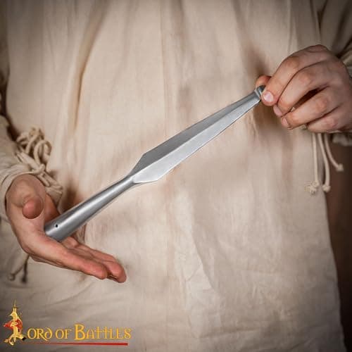 Medieval Spear Head Hand Forged from Carbon Steel Functional Viking Spearhead Combat Battle Ready Armor Hunting Lozenge Throwing Spearhead LARP SCA
