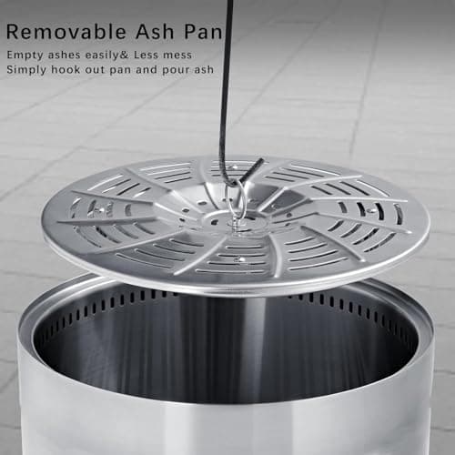 15 inch Stainless Steel Smokeless Fire Pit, Outdoor Smokeless Firepit, Wood Burning Fire Pits for Camping, Bonfire, Low Smoke Firepit for Outside (Oblique Hole)