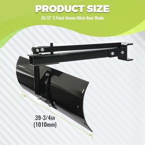 KUAFU 39.75" 3 Point Sleeve Hitch Rear Blade Compatible with ATV UTV Garden Tractors Lawn Mower Tractor Attachments Behind Rear Sleeve Hitch Tow Blade