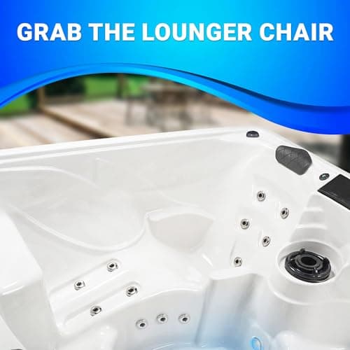 Aqualife Edgewater® Outdoor Hot Tub, Fit 6 Adults, 28 Massaging Jets, Cover Included, Ice Bucket Feature, Plug into Any Standard Outlet, Made in USA