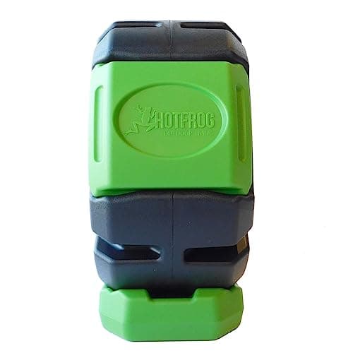 FCMP Outdoor HOTFROG Half Size Rolling Single Chamber Batch Tumbling Composter - Outdoor Rotating Garden Compost Bin (HF-RC2000WB-GRN) Black & Green (19-Gallon)