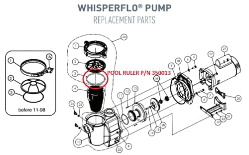 350013 Pentair Pump Lid O-Ring 2 Pack + Lubricant - IntelliFlo, WhisperFlo, more