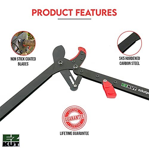 EZ Kut BranchCutter Anvil Loppers. Ratcheting Tree Cutter - Sub Compact Lightweight Packable Loppers best Tree Branch Cutter - Yard Tools Since 1988