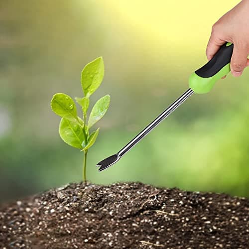 2 Pack Garden Hand Weeder Tool with Ergonomic Handle, Stainless Steel Garden Lawn Weed Puller