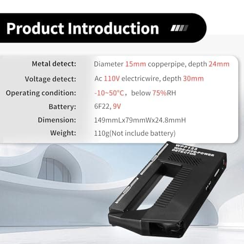 WPP123 Multi-Function Wall Scanner Detector for Metal, Pipes & Wires | Adjustable Sensitivity & Audible Alerts | Precision Detection Tool for Home Improvement