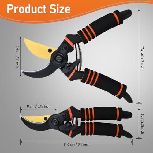 Pruning Shears for Gardening, 8.5" Premium SK5 Carbon Steel Garden Secateurs, Sharp Handheld Heavy Duty Garden Hedge Clippers Tools, Ultra Sharp Pruners with 3/4'' Cut Capacity Garden Scissors