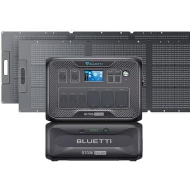 BLUETTI Solar Generator AC500 & B300K Expansion Battery with 2 200W Solar Panels Included (Ships Separately), 2,764.8Wh Portable Power Station w/ 6 5,000W AC Outlets, LFP Power for Home Use