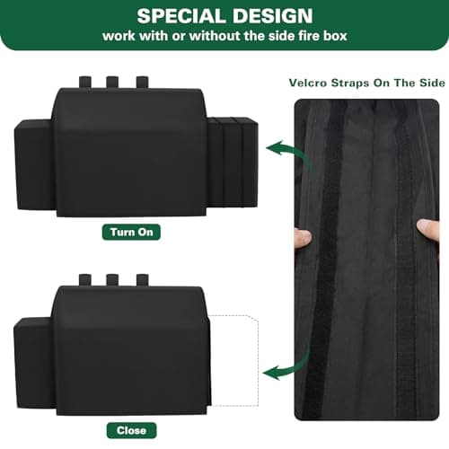 8080 Grill Cover Fits for Char-Griller Duo 5050 Double Play 5650 Charcoal Grill, Expandable Gas Grill Cover 600D Heavy Duty BBQ Cover Fits for Char-Griller 3-Burner Dual Fuel Outdoor Grill