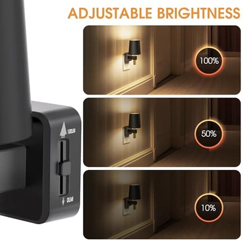 Night Light, Dimmable Night Lights Plug into Wall, Dusk to Dawn Sensor, Soft White 3000K, 0-100LM, Plug in NightLight, Vintage Night Light Compact for Hallway Bedroom Stairway