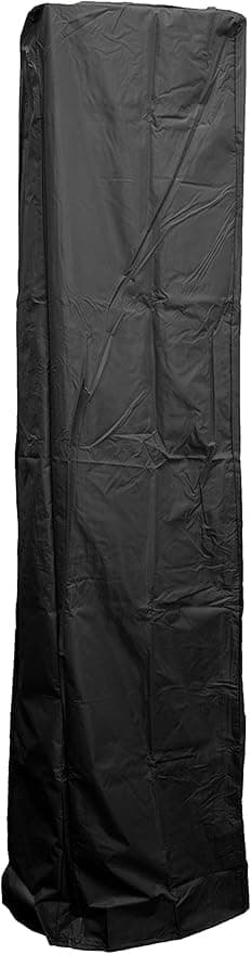 Resort Model 49,000 BTU Natural Gas Glass-Tube Flame Patio Heater in Rich-Mocha Matte Finish with Mobility Wheels and Protective Cover