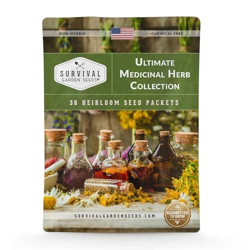 Ultimate Medicinal Herbs 36 Variety Pack - 28,000+ Herb Seeds for Planting Essential Healing Plants - Mixed Assortment with Culinary, Medicinal, Tea Herbs - Non-GMO Heirloom - Survival Garden Seeds