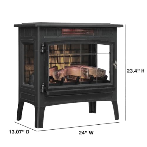 duraflame Freestanding Electric Fireplace Stove Heater with 3D Flame Effect for 1,000 Sq. Ft. Room, Navy