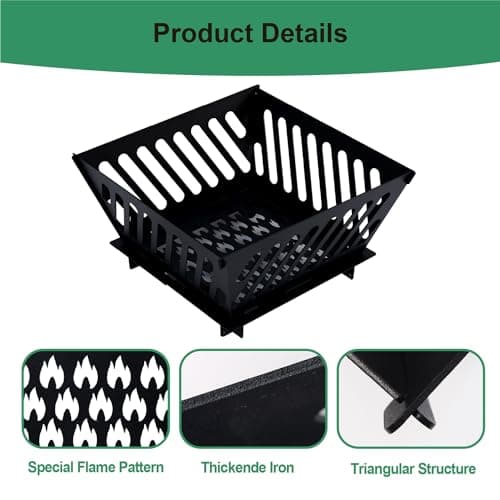 17 inch Portable Fire Pit for Outside Collapsible Plug Fire Pit Suitable for Camping, Picnics, Courtyards, Garden Bonfires and Outdoor Firewood with Storage Bag