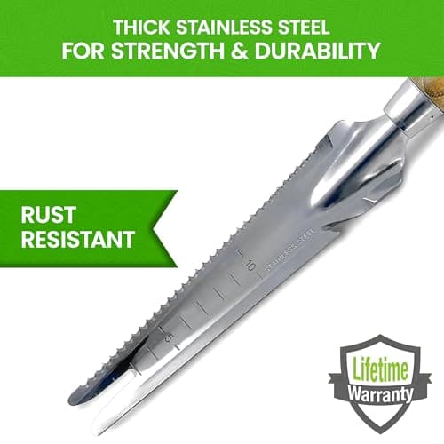 Garden Guru Hand Weeder Trowel with Ergonomic Handle – Stainless Steel Weeding & Digging Knife – Rust Resistant - Perfect for Weeding, Transplanting, Digging, Pruning, Cutting