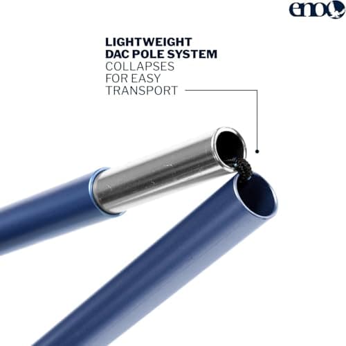 ENO Fuse Tandem Hammock System Colour Slate Lightwieght Fuse Spreader Bars, Two Hammocks Side by Side Dac Grren Anodised Aluminium Alloy Eliminates Enviro Damage Weight 277 g