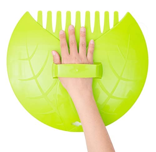 Gardenised Pair of Leaf Scoops, Hand Rakes for Lawn and Garden Cleanup (QI003286),Green