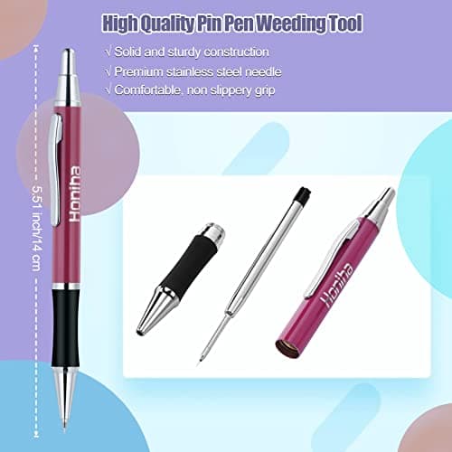 Weeding Pen for Vinyl, Precision Pin Pen Weeding Tool with 2 Metal Refills, Retractable Air Release Pen Craft Vinyl Weeding Tool for Vinyl Wall Decal HTV Car Film, Fuchsia