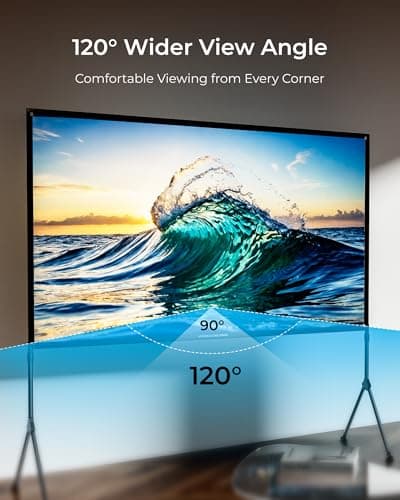 ULTIMEA E-ALR Projector Screen with Stand, 2.0 Gain Value Outdoor Projector Screen, 120 inch Portable Projection Screen, 80% ALR Screen, 4K Full HD Movie Screen for Home Theater, Photon 120 with Stand