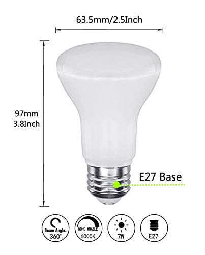 CTKcom 7W BR20 LED Light Bulb (4 Pack)- 2.5 inch 65W Equivalent Indoor/Outdoor Lighting Super Bright 6000K Daylight White 120° Beam Angle LED Indoor Flood Light Bulbs,UL Listed,E26 Base