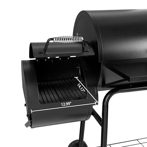 Royal Gourmet CC1830S 30" BBQ Charcoal Grill and Offset Smoker | 811 Square Inch cooking surface, Outdoor for Camping | Black